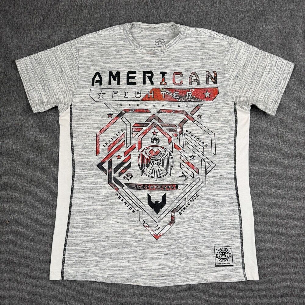 American Fighter Shirt‎ Men's Gray Medium Tapout Grunge Skate MMA UFC Y2K